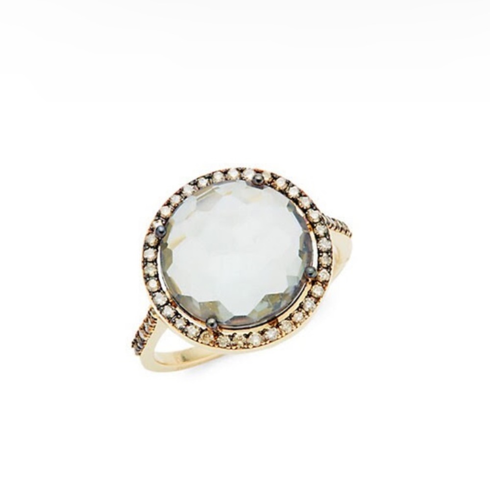 Suzanne Kalan
14K Yellow Gold, Green Envy Topaz &
Diamond Ring
size 6.5